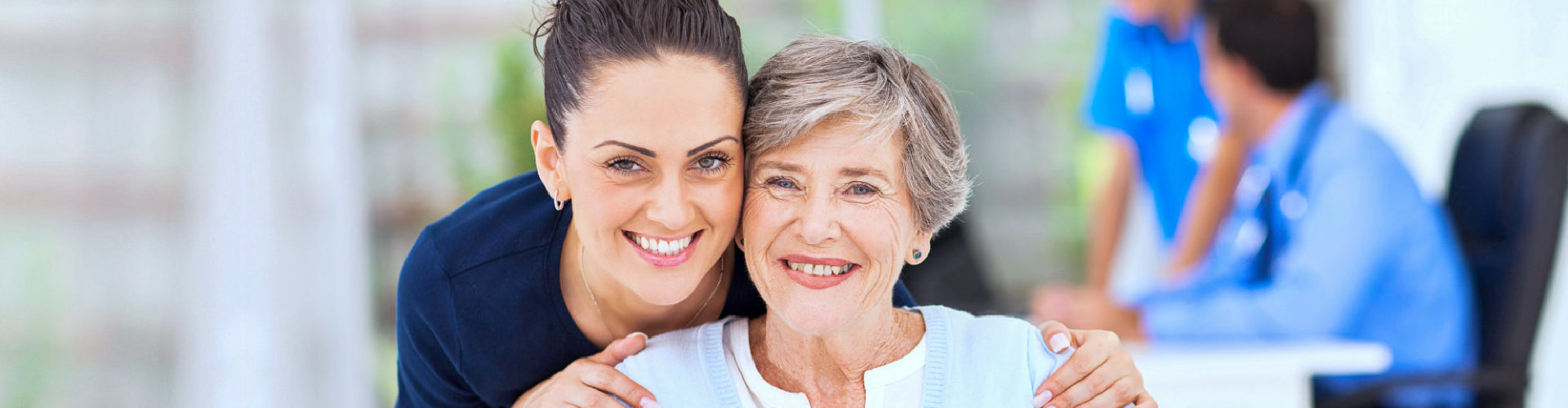 woman and senior smiling